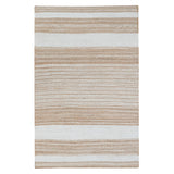 Reva Handwoven Natural Jute Striped Area Rug, Hand Sorted Yarn, White and Brown
