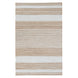 Reva Handwoven Natural Jute Striped Area Rug, Hand Sorted Yarn, White and Brown