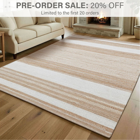 Reva Stripe Premium Jute Rug