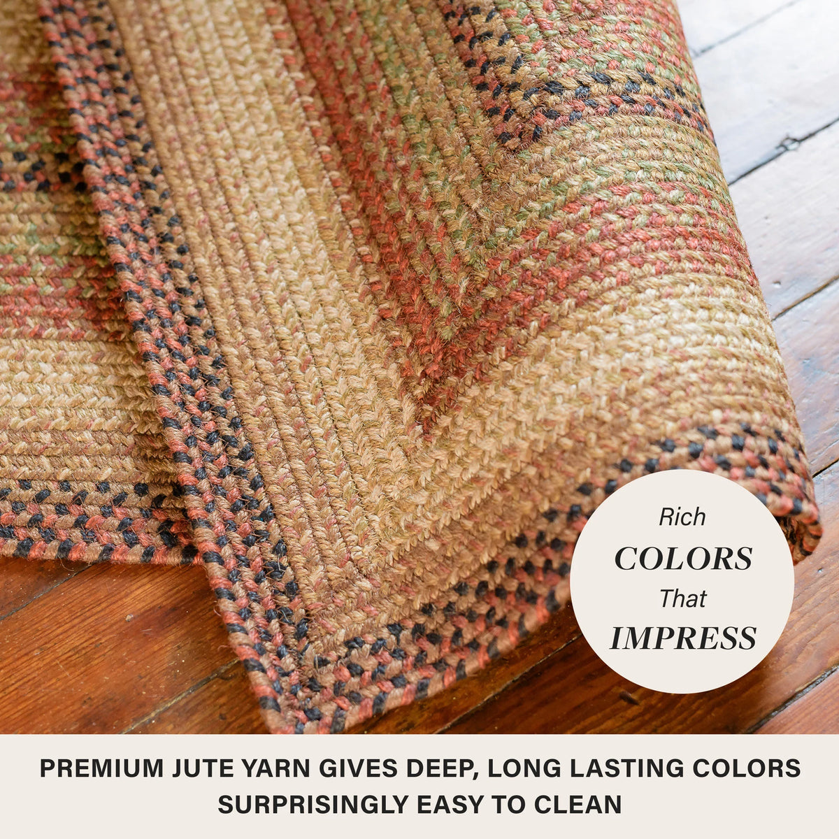 Gingerbread Jute Brown Oval Braided Rugs