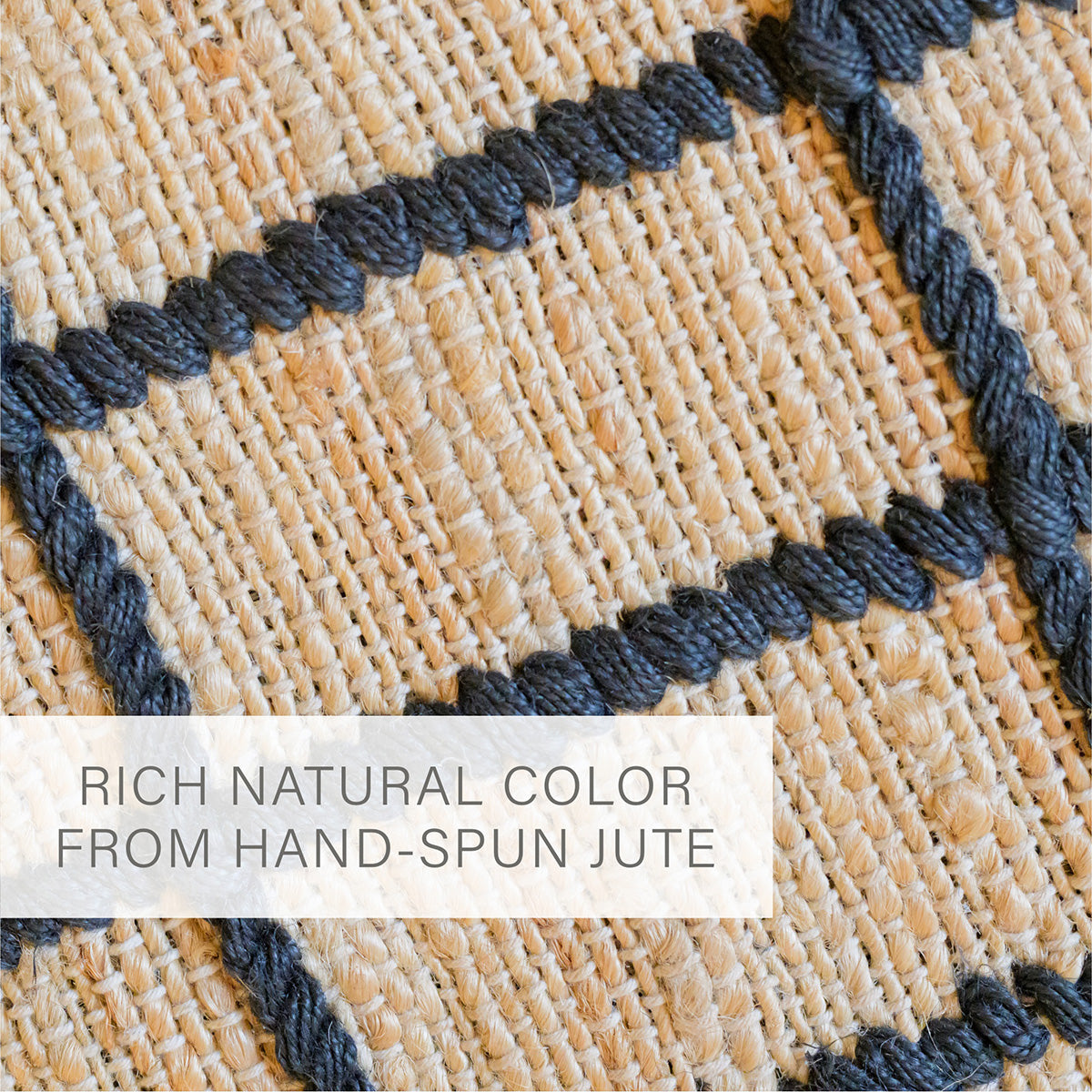 Nell Window Pane Premium Jute Rug With Backing