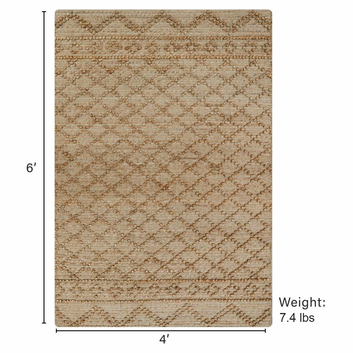 Nira Diamond Weaves Premium Jute Rug