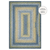 Sunflowers Blue And Yellow Cotton Braided Rug