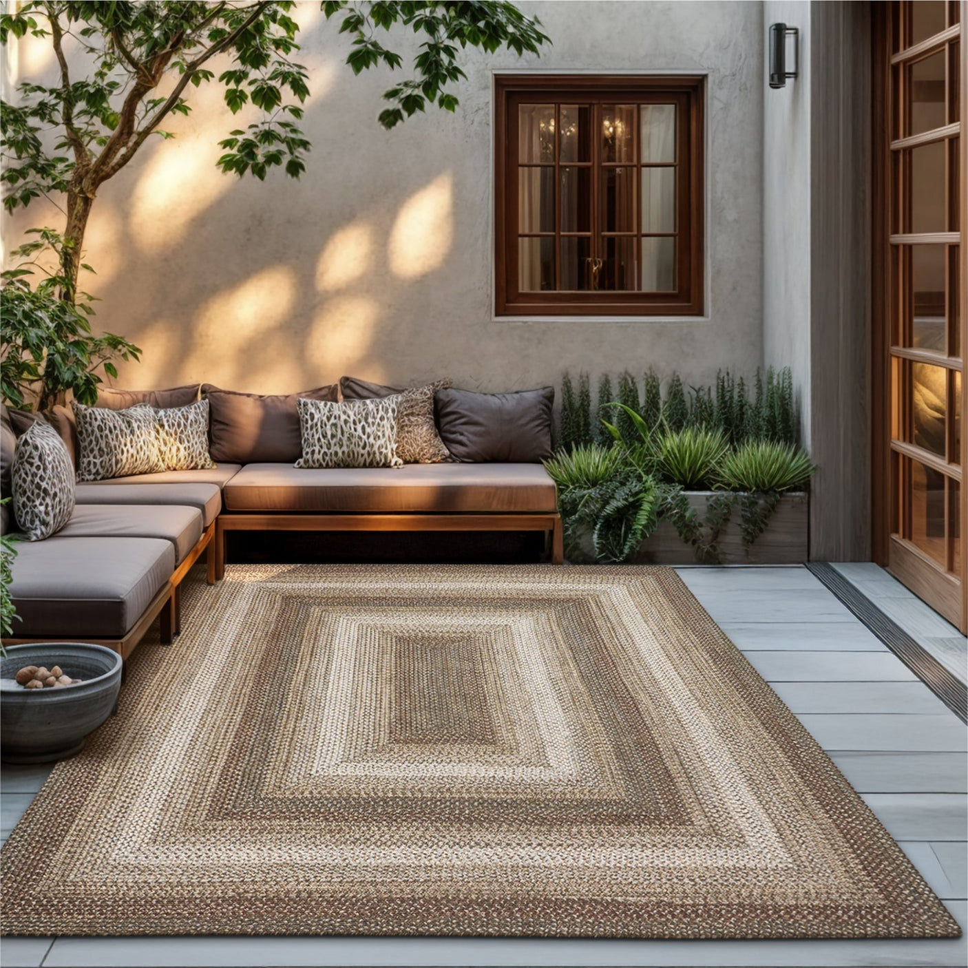 Wildwood Brown Braided Rectangular Rugs
