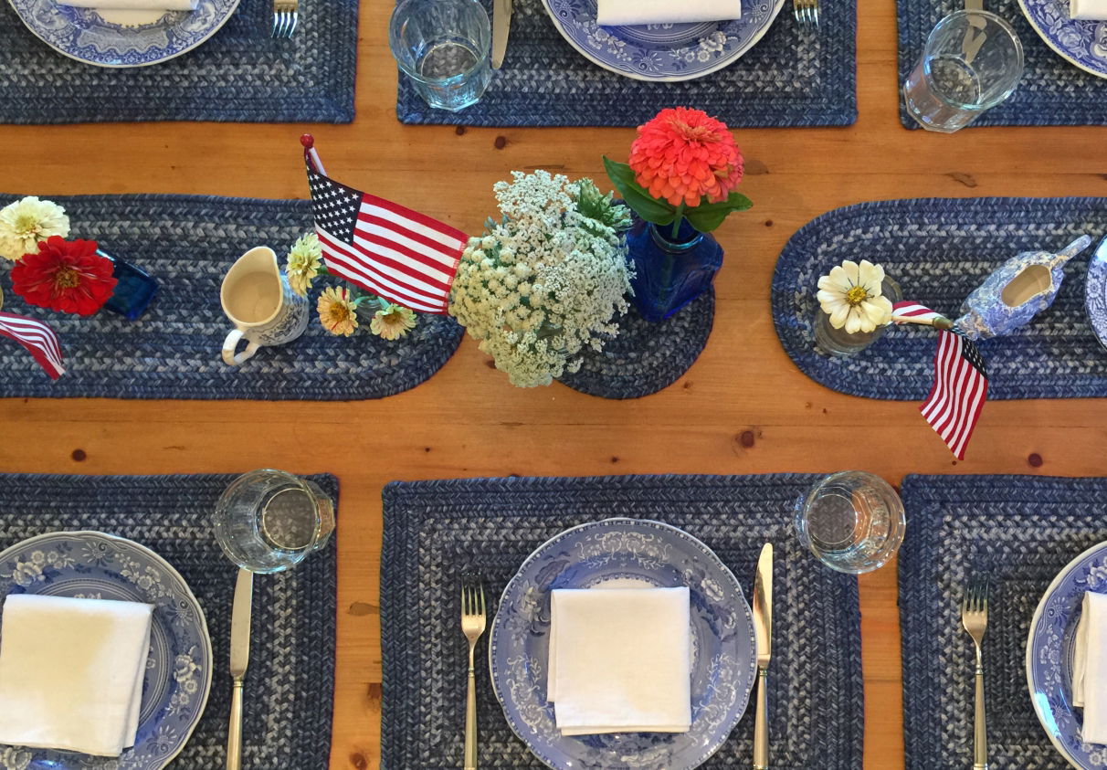 Rectangular and Oval Blue Braided Accessories for Family Dinner
