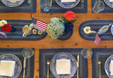 Rectangular and Oval Blue Braided Accessories for Family Dinner
