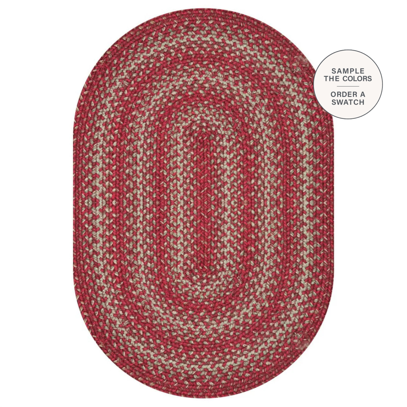 Apple Pie Red Jute Braided Oval Rugs