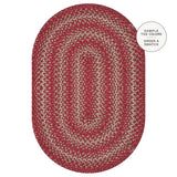 Apple Pie Red Jute Braided Oval Rugs