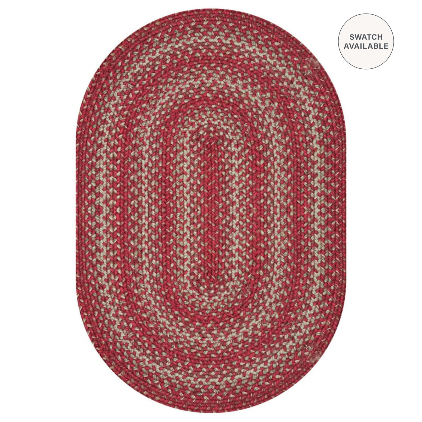 Apple Pie Red Jute Braided Oval Rugs