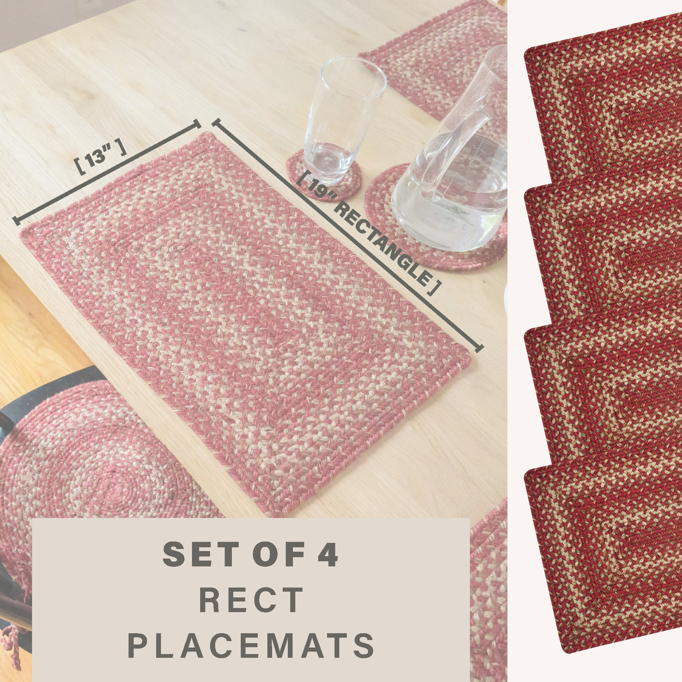 Apple Pie Red Jute Braided Accessories
