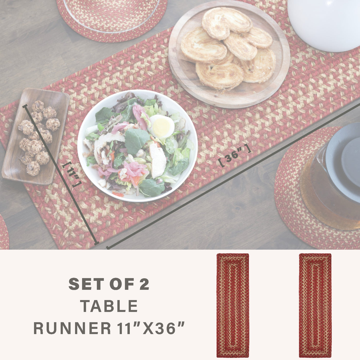 Apple Pie Red Jute Braided Accessories