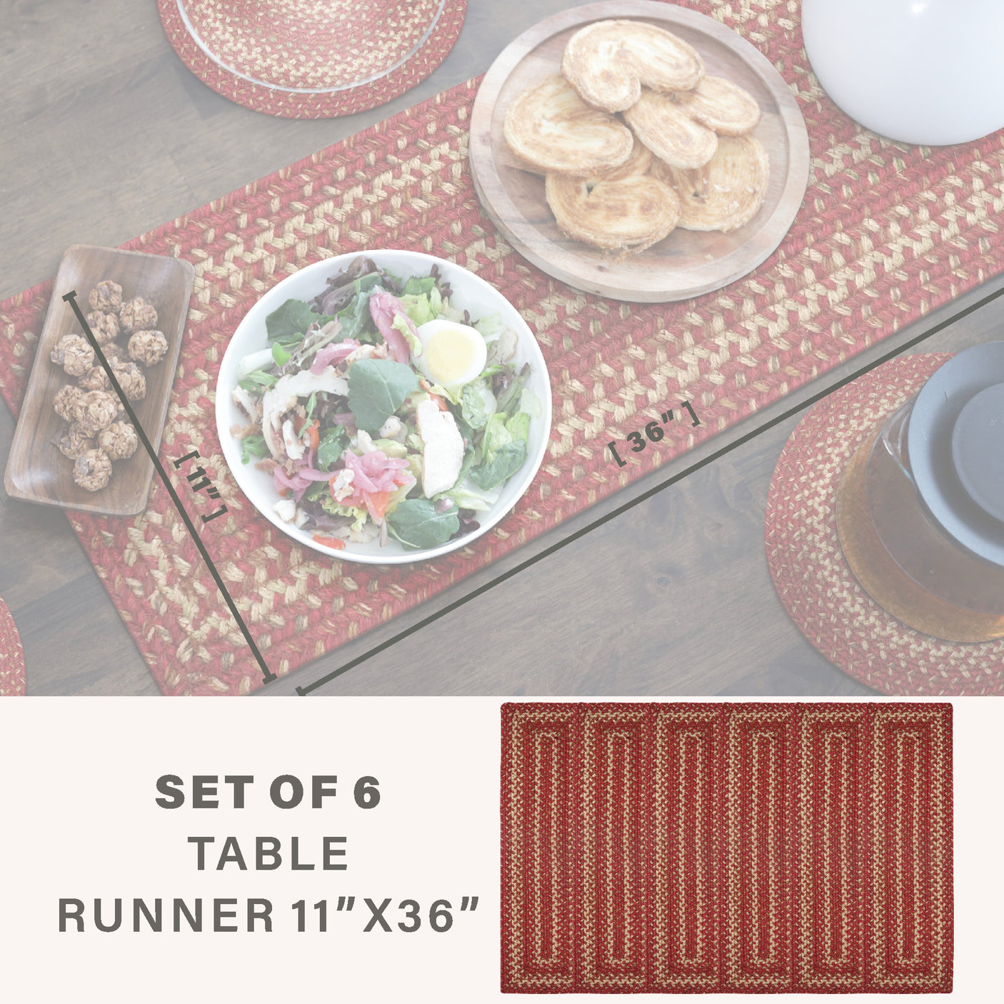 Apple Pie Red Jute Braided Accessories