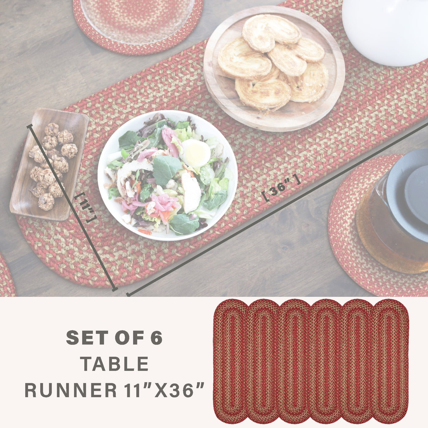 Apple Pie Red Jute Braided Accessories