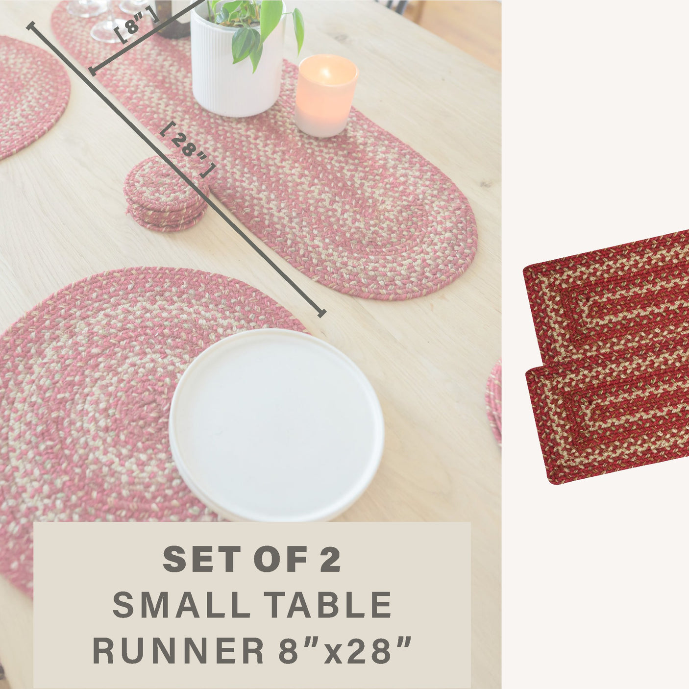 Apple Pie Red Jute Braided Accessories