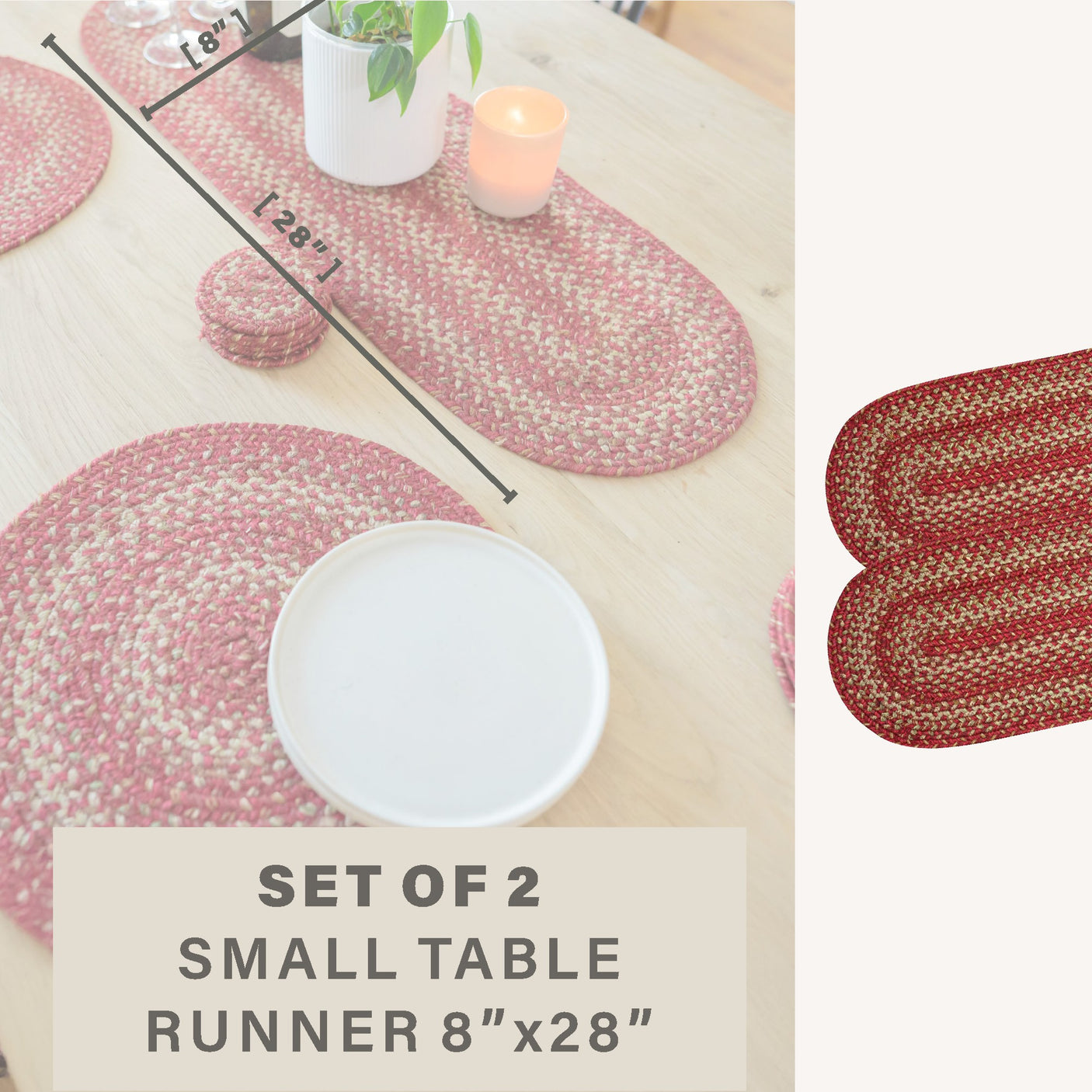Apple Pie Red Jute Braided Accessories