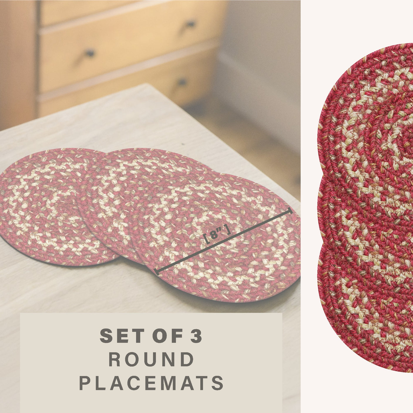 Apple Pie Red Jute Braided Accessories