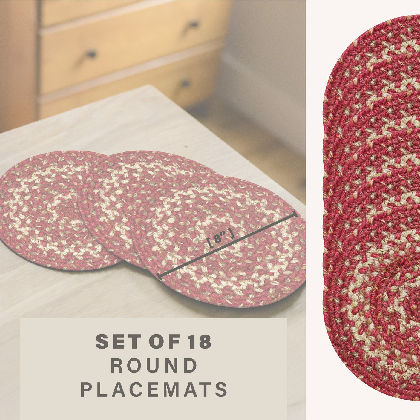 Apple Pie Red Jute Braided Accessories