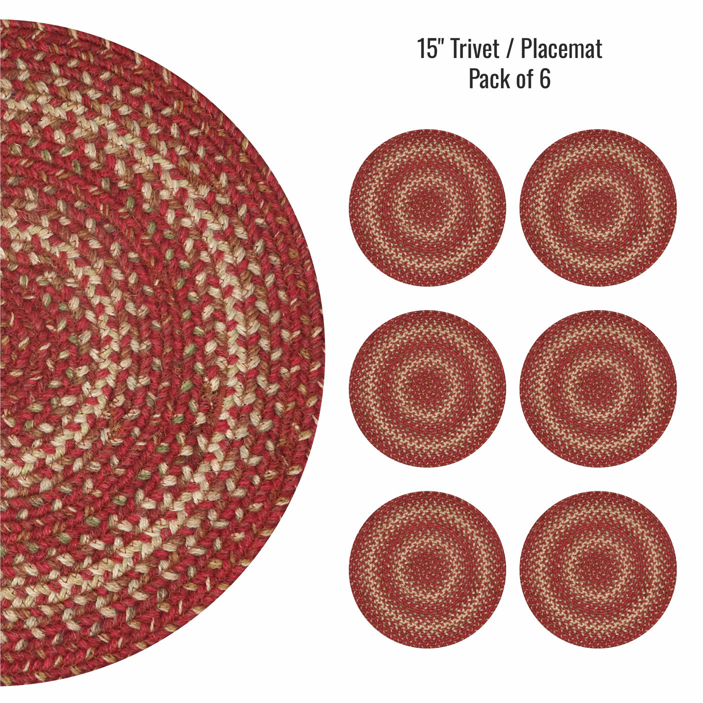 Apple Pie Red Jute Braided Accessories