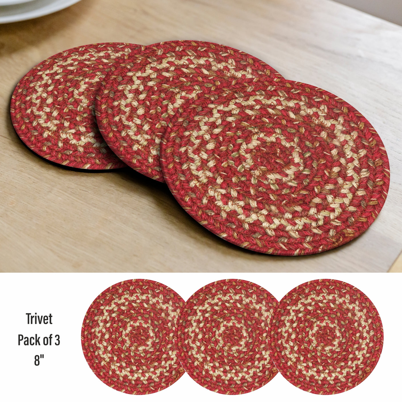 Apple Pie Red Jute Braided Accessories