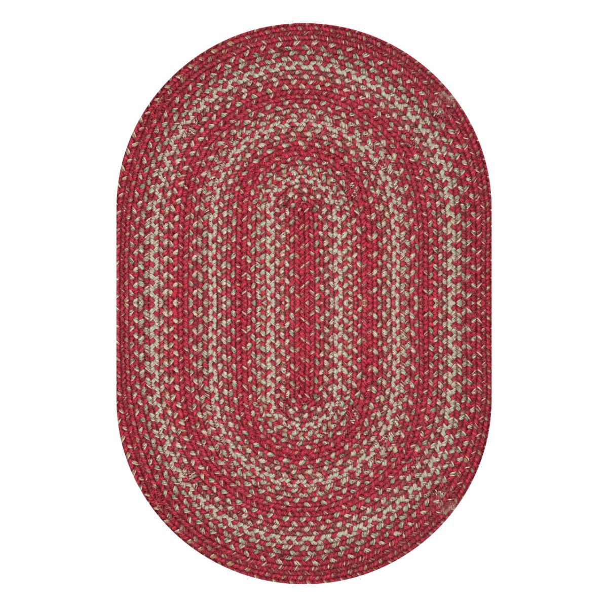 Apple Pie Red Jute Braided Oval Rugs