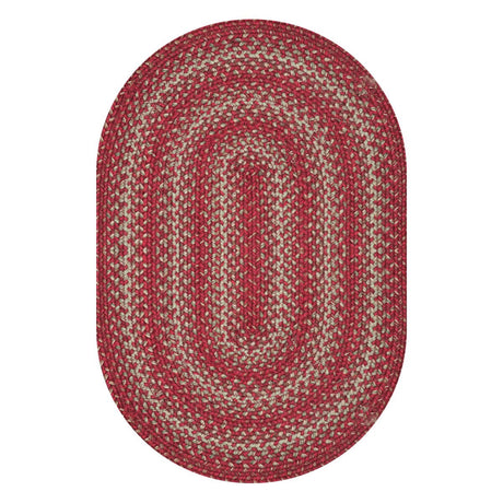 Apple Pie Red Jute Braided Oval Rugs