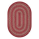 Apple Pie Red Jute Braided Oval Rugs