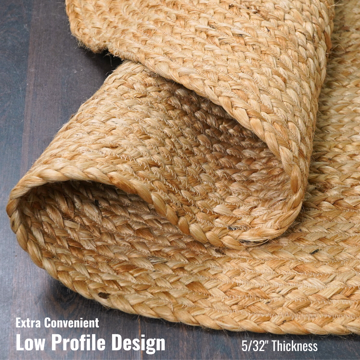 Circa Natural Jute Tan Round Braided Rug for indoor/outdoor use, ideal for entryways, kitchens, living rooms, bedrooms, and pets.