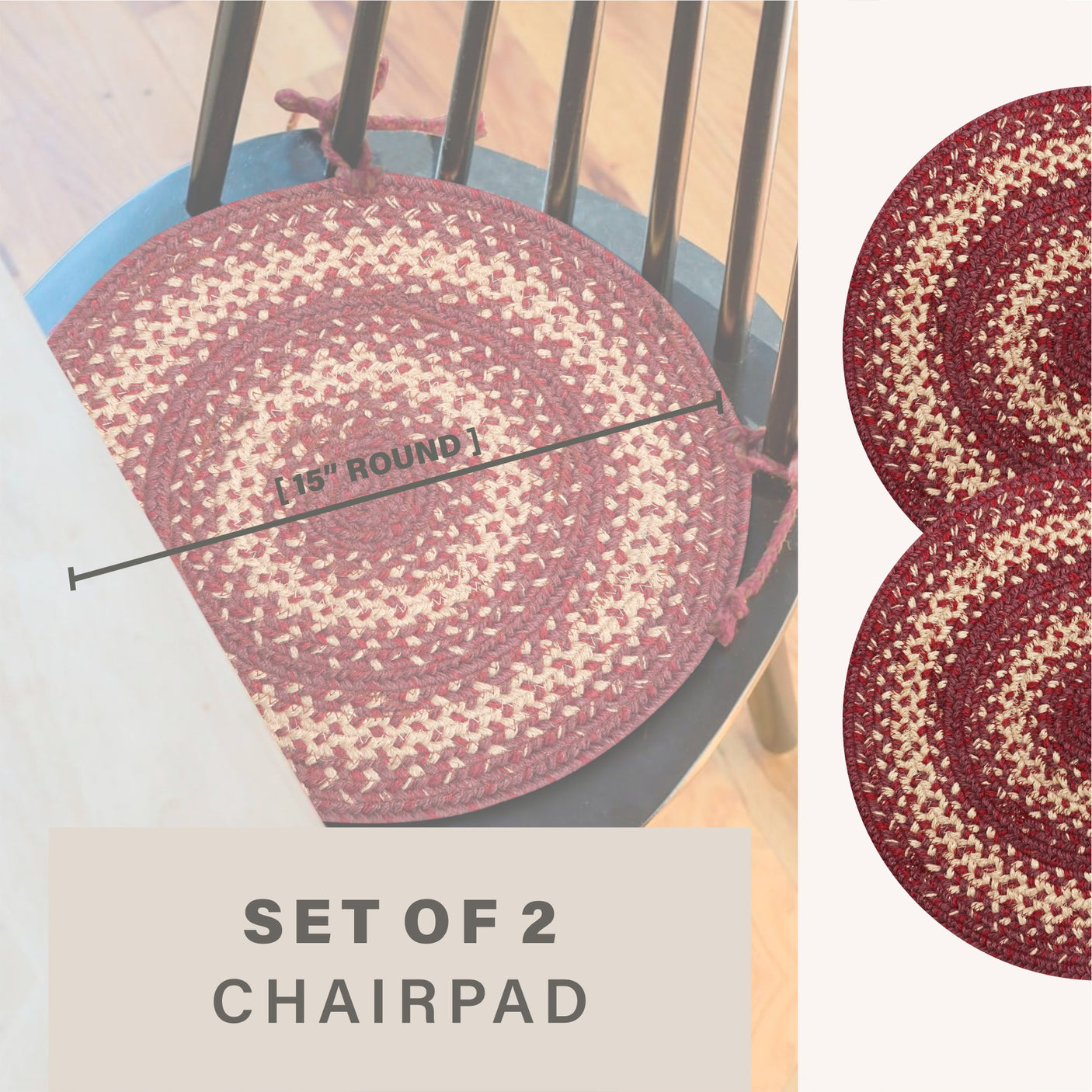 Autumn Maple Burgundy Jute Braided Accessories