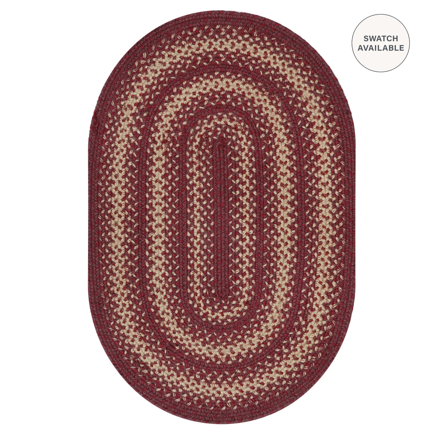 Autumn Maple Burgundy Jute Braided Oval Rugs