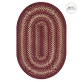 Autumn Maple Burgundy Jute Braided Oval Rugs