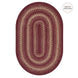 Autumn Maple Burgundy Jute Braided Oval Rugs