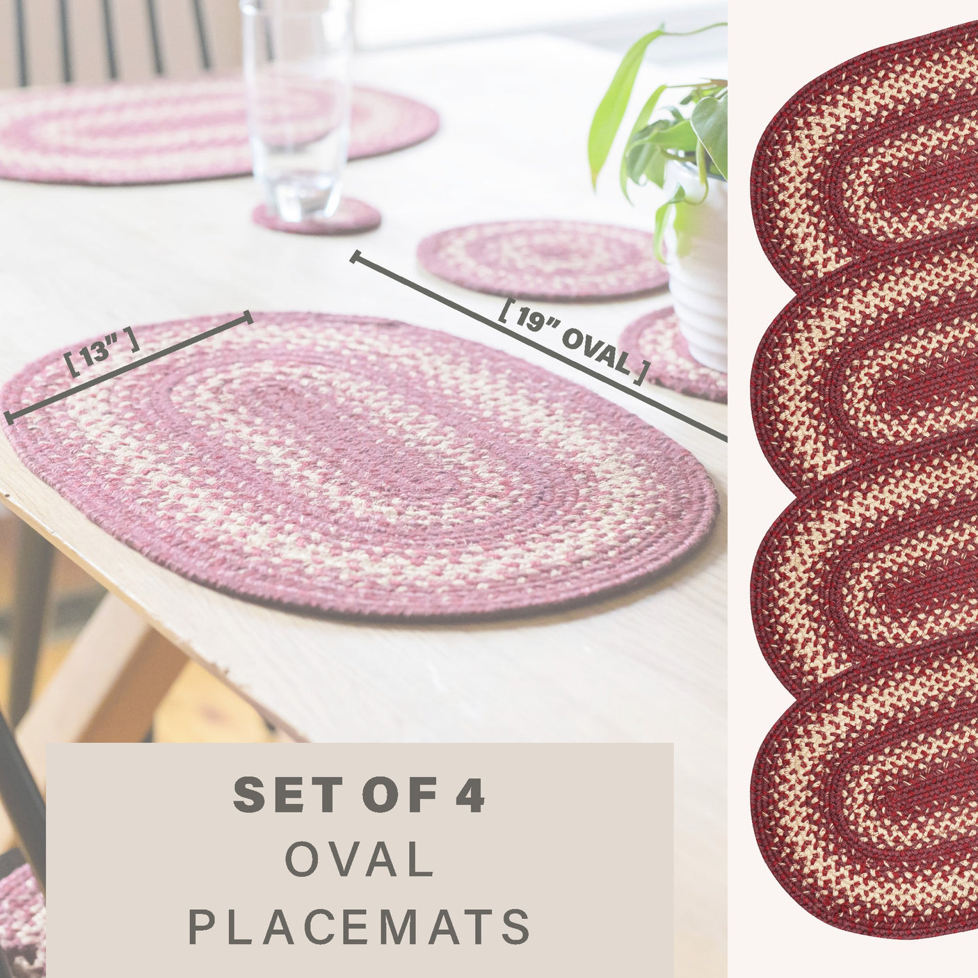 Autumn Maple Burgundy Jute Braided Accessories