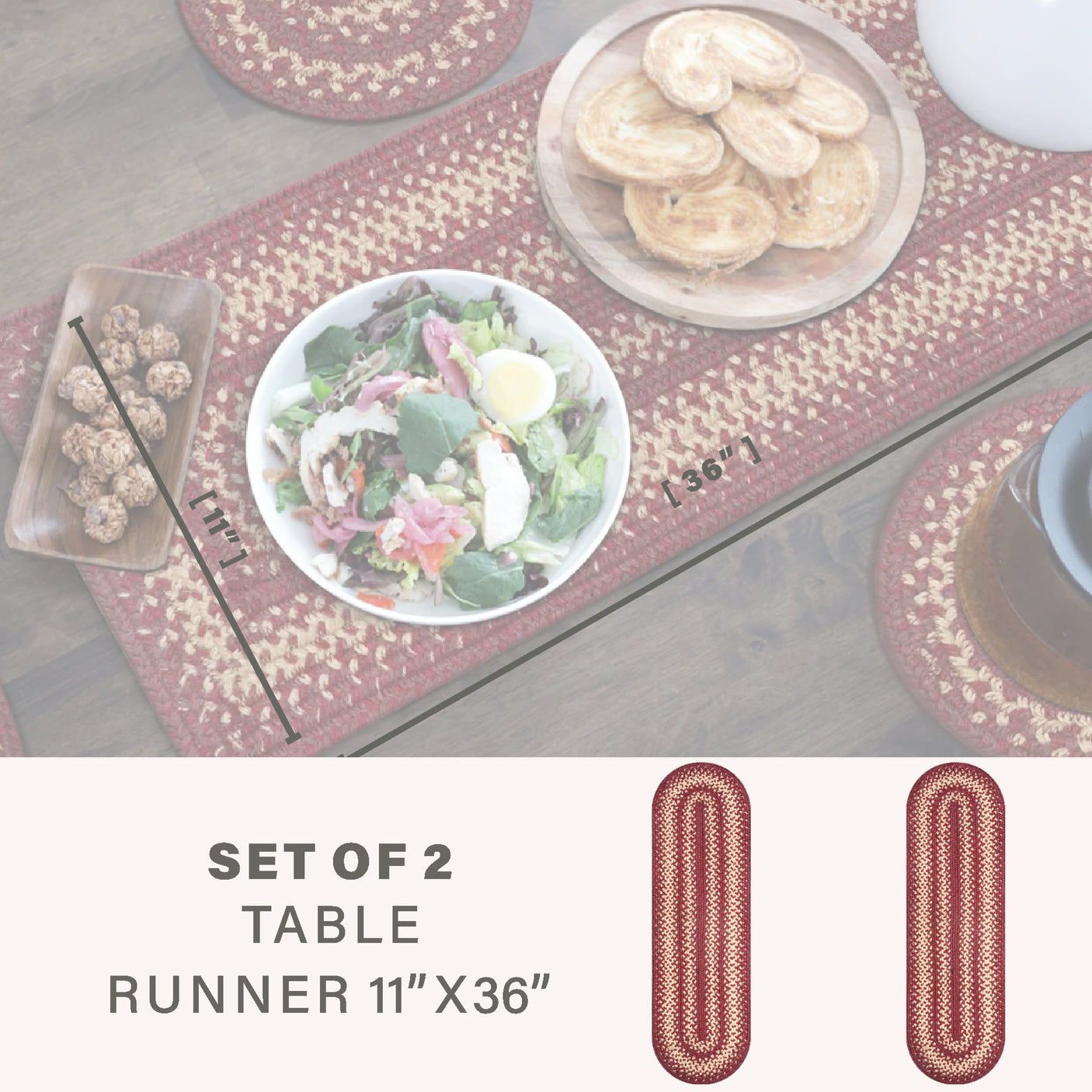 Autumn Maple Burgundy Jute Braided Accessories