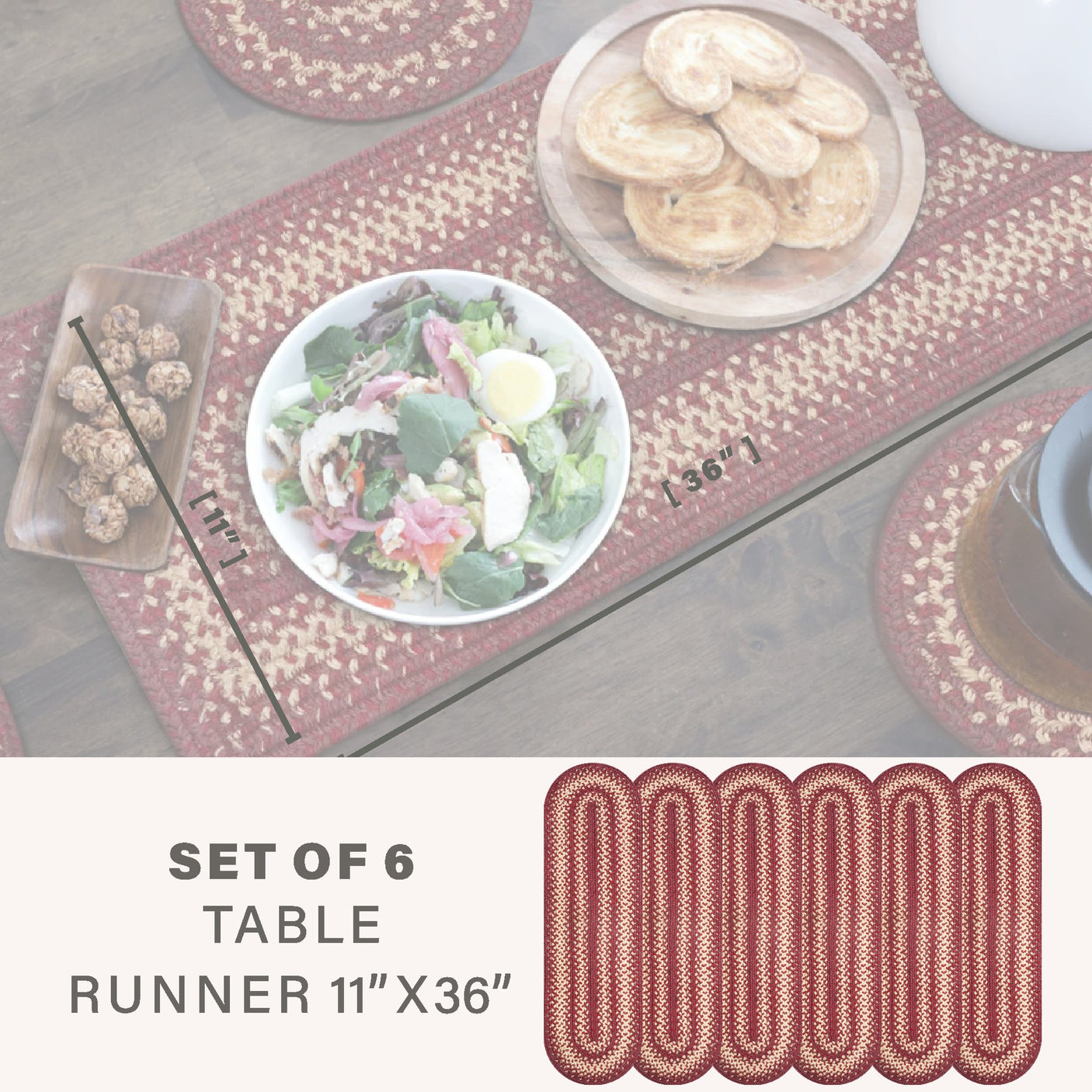 Autumn Maple Burgundy Jute Braided Accessories