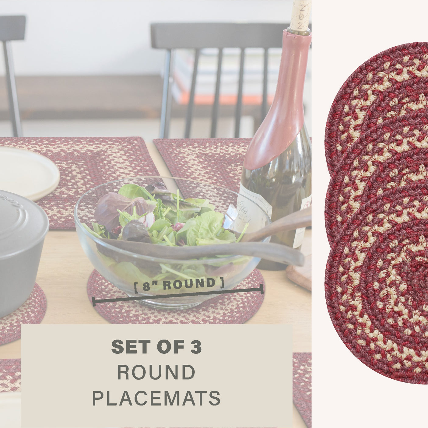 Autumn Maple Burgundy Jute Braided Accessories