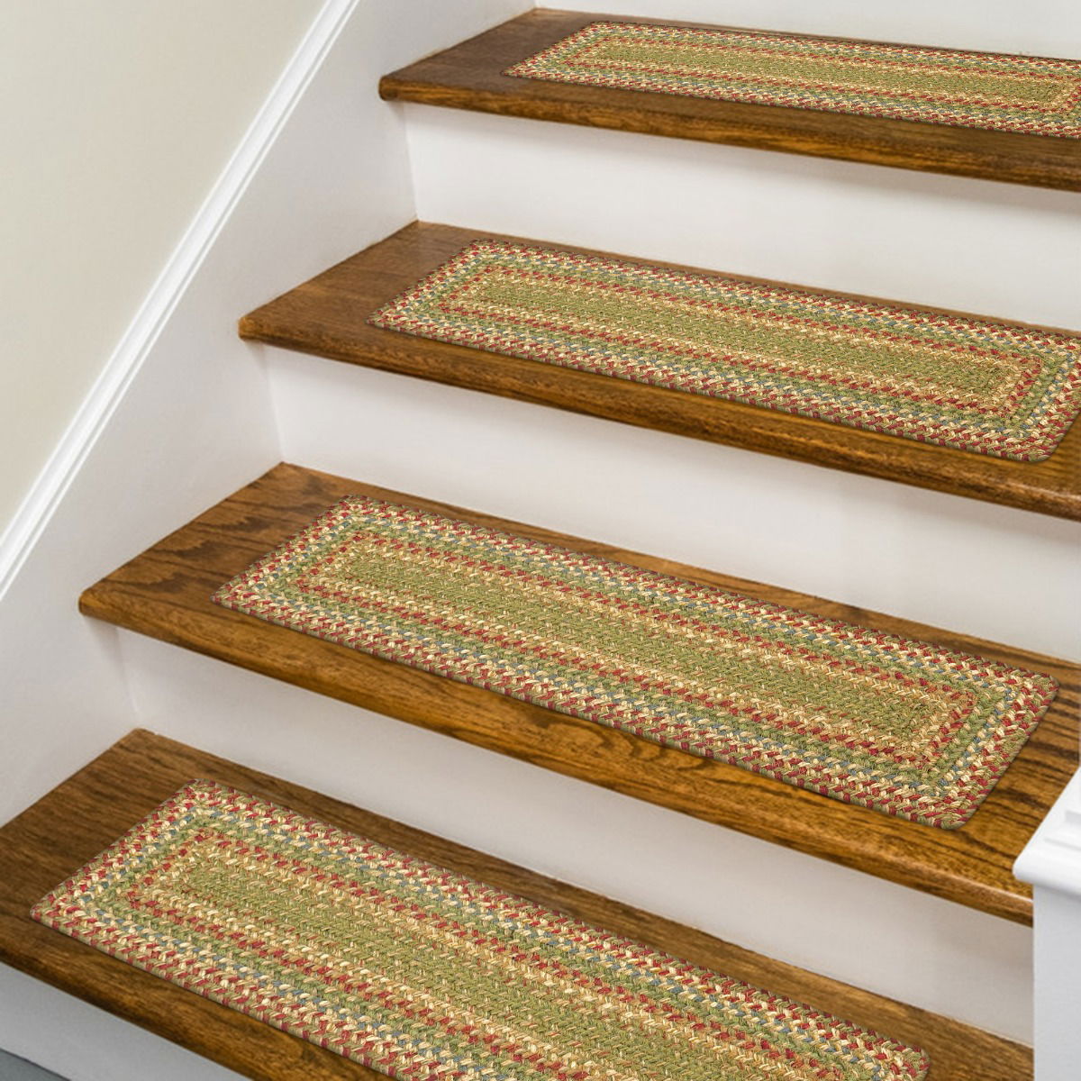 Homespice Azalea Multi Color Jute Stair Tread 8 x 28
