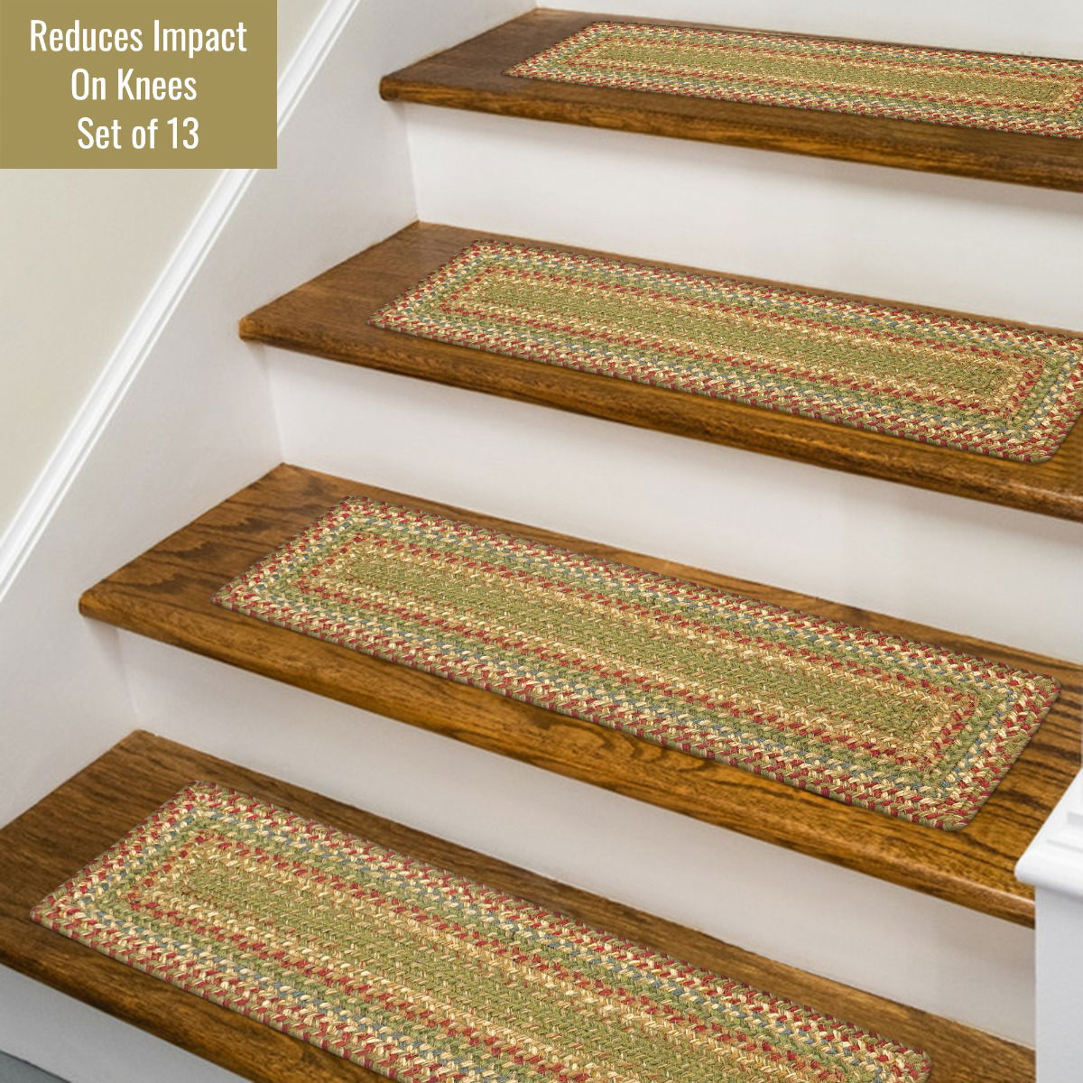 Best Multi Color Rectangular Braided Accessories For runner stair treads