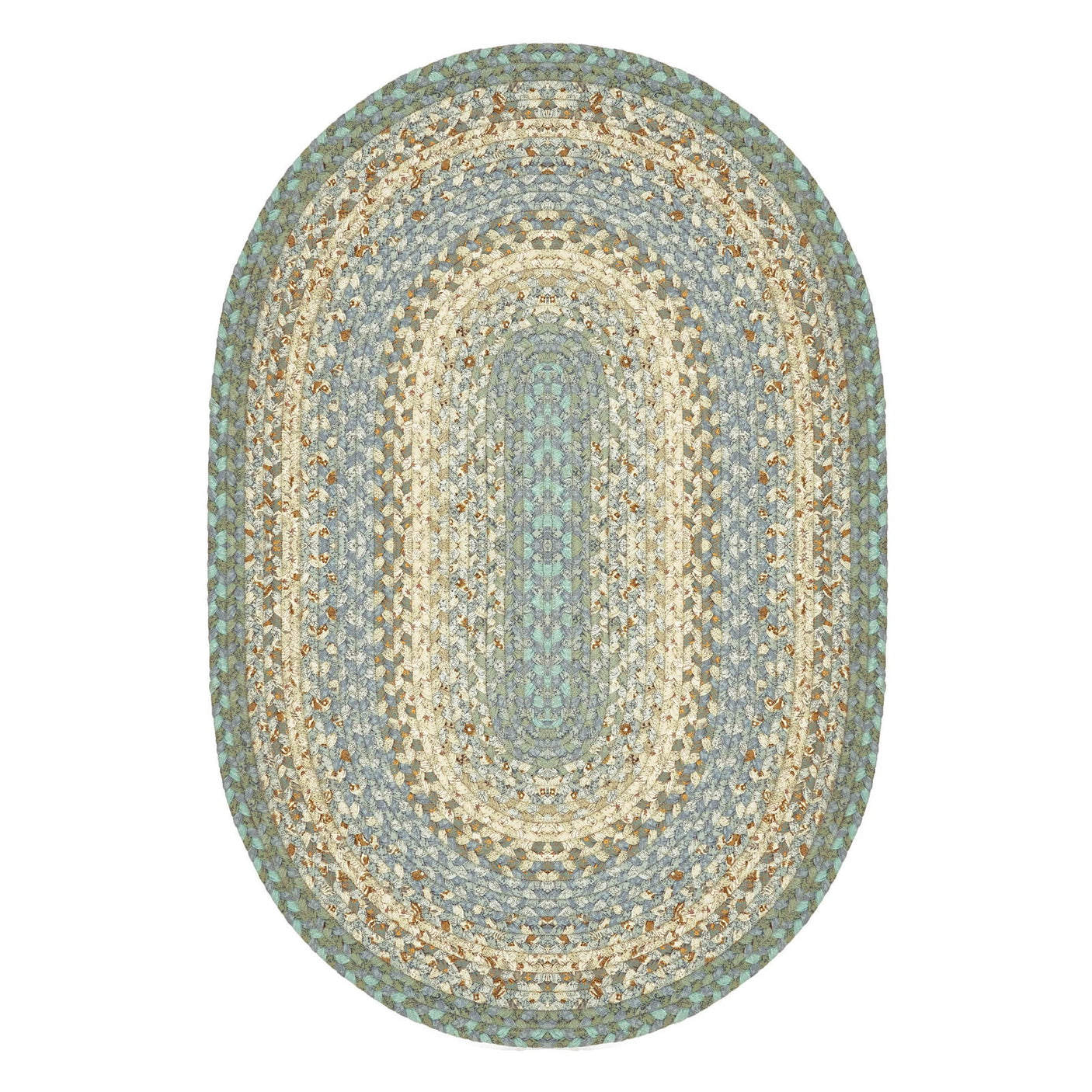 Baja Blue Cotton Braided Oval Rug silo