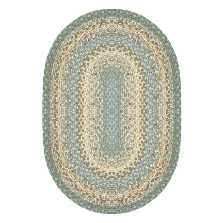 Baja Blue Cotton Braided Oval Rug silo