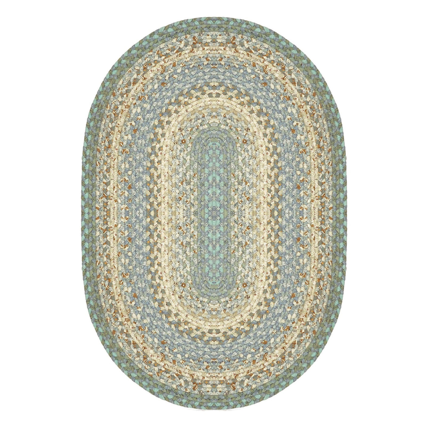 Baja Blue Cotton Braided Oval Rug silo