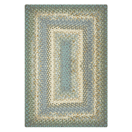 Baja Blue Cotton Braided Rectangular Rug silo shot