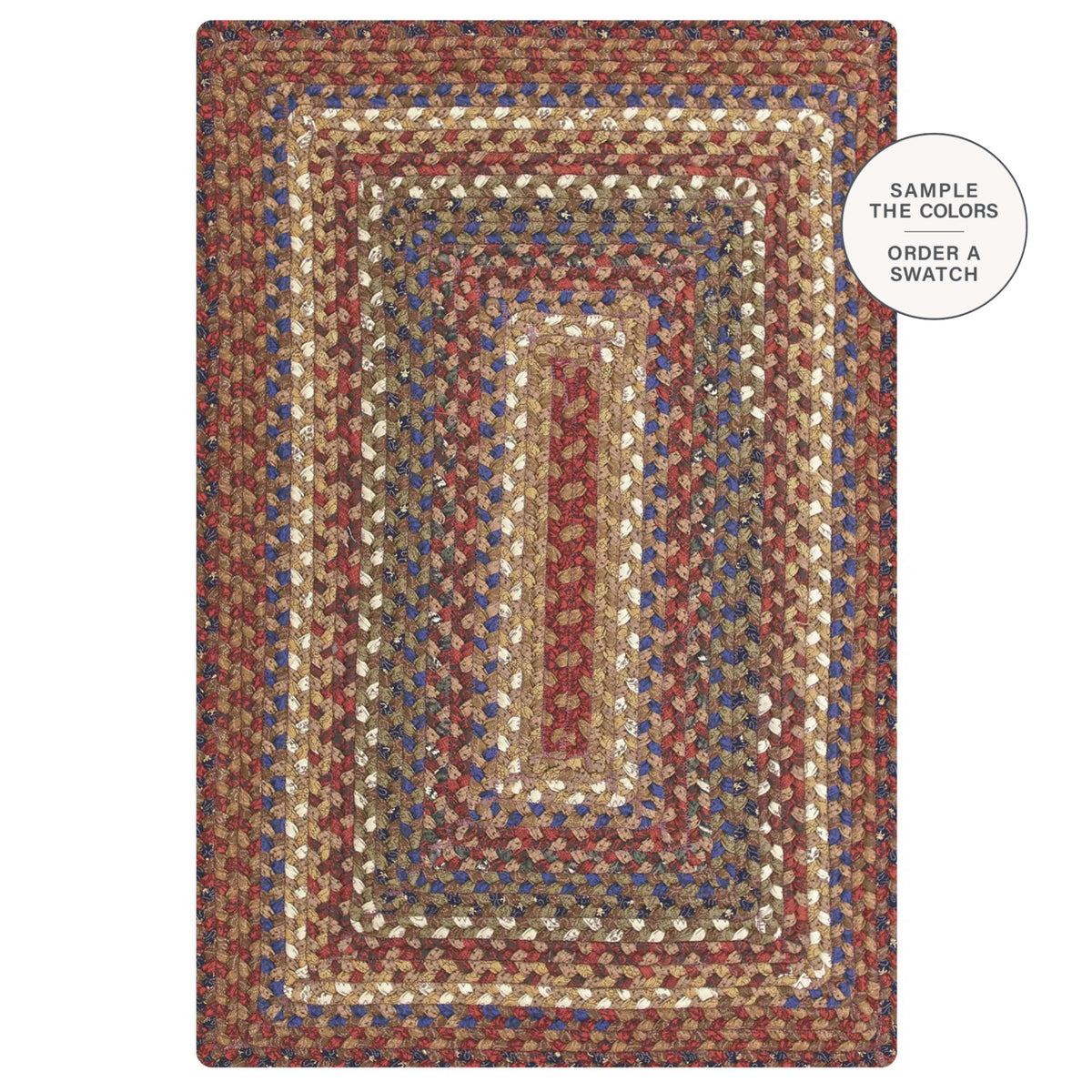 Revival Rugs Salt Biscotti Biscotti Multi Color Rectangular Cotton Braided Rugs Reversible ...