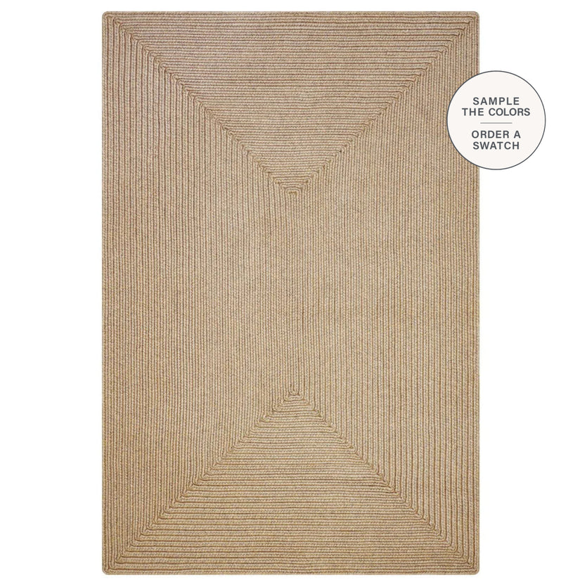 Homespice Biscuit Brown Braided Area Rug 20 x 30