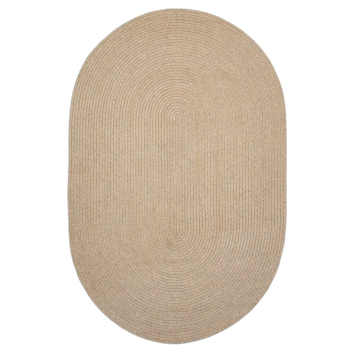 Biscuit Brown Oval UD Braided Rug
