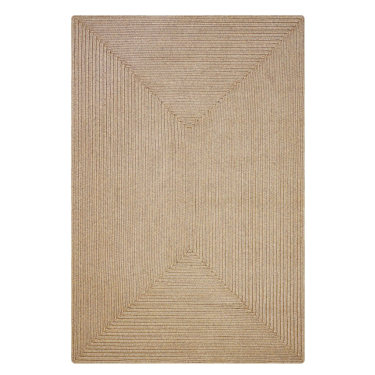 Biscuit Brown Ultra Durable Braided Rectangular Rug In Sets