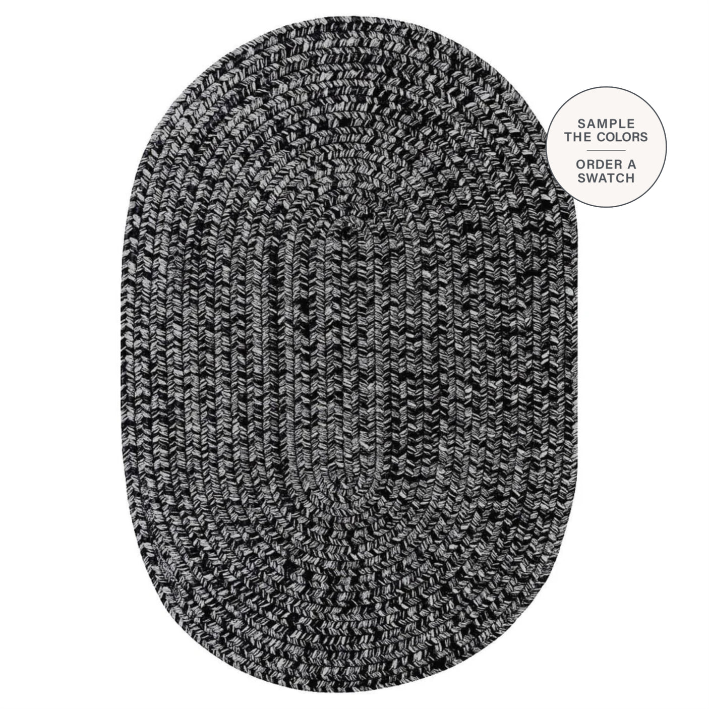 Black Braided Oval Rug