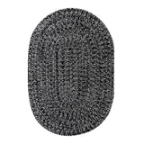 Black Braided  Rug Oval