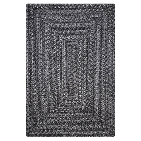 Black Outdoor Braided Rectangular Rug