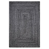 Black Outdoor Braided Rectangular Rug