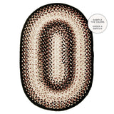 Black Mist Braided Oval Rug